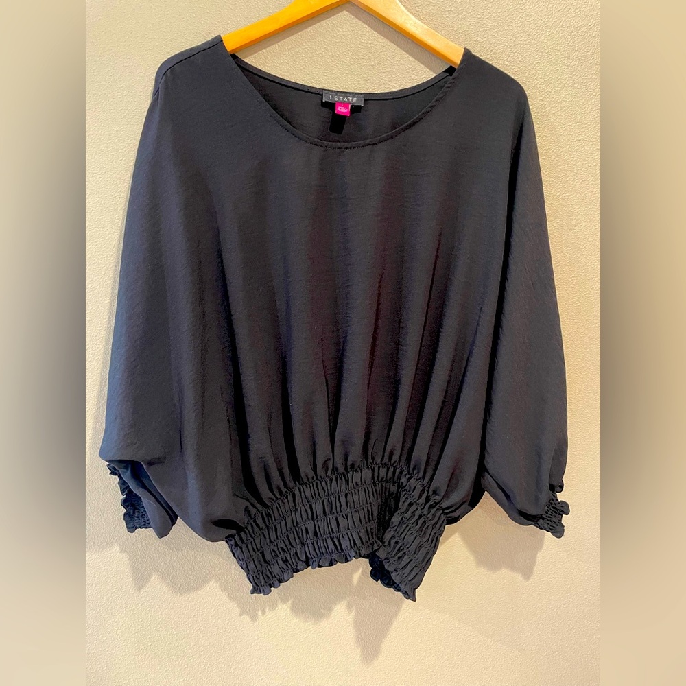 1.State Black 3/4 Sleeve Top